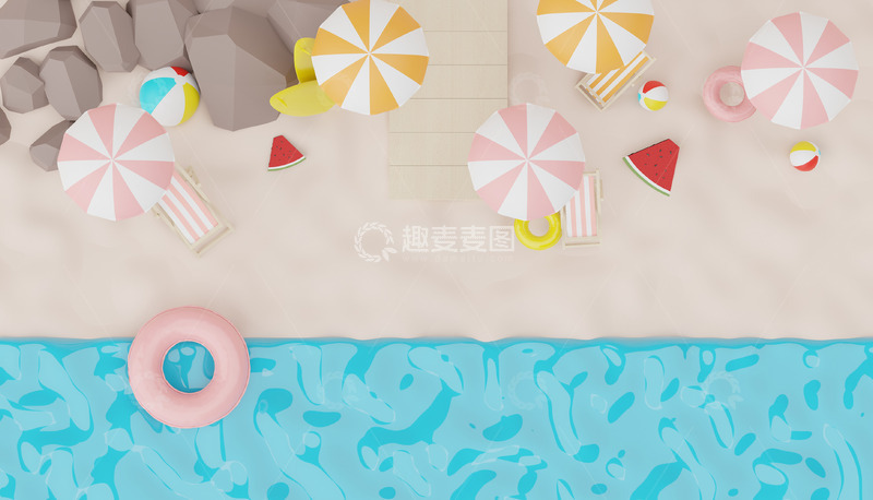 高清大图下载【趣麦麦图】夏季海滩度假场景
