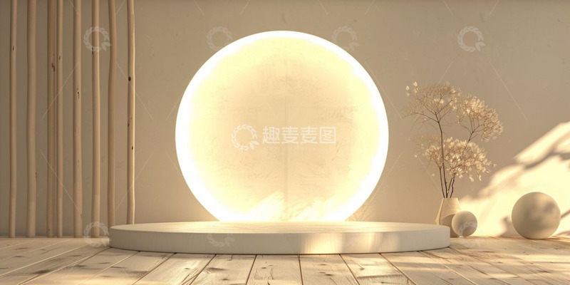 高清大图下载【趣麦麦图】圆形灯光电商展示台
