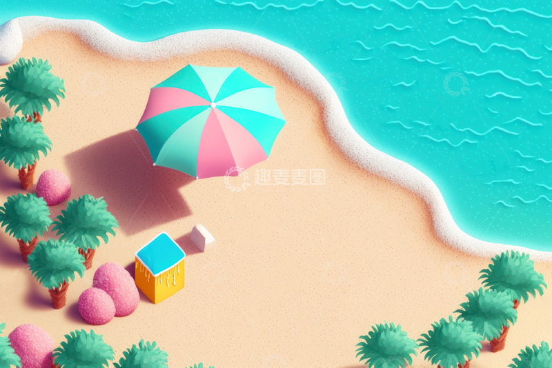 高清大图下载【趣麦麦图】海滩度假场景图