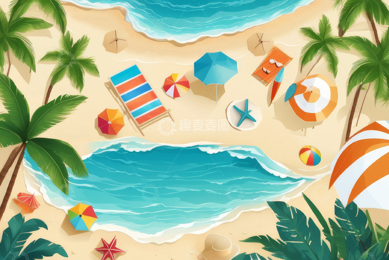 高清大图下载【趣麦麦图】阳光明媚的海滨度假