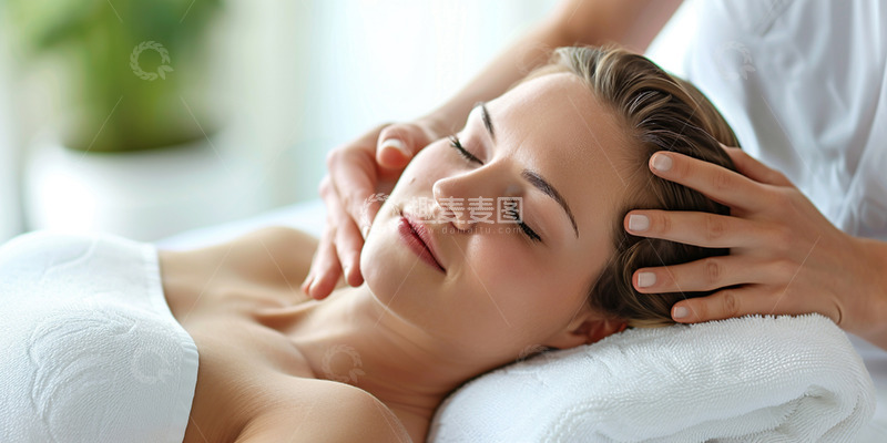 高清大图下载【趣麦麦图】美容院按摩人物实拍图