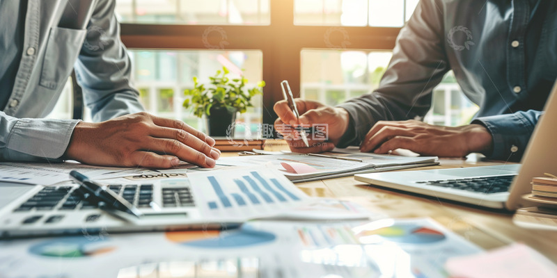 高清大图下载【趣麦麦图】室内办公桌上公务人员工作