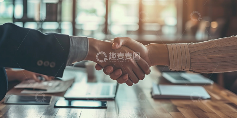 高清大图下载【趣麦麦图】实拍商务合作握手