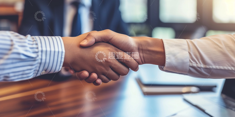 高清大图下载【趣麦麦图】办公室商务合作握手实拍