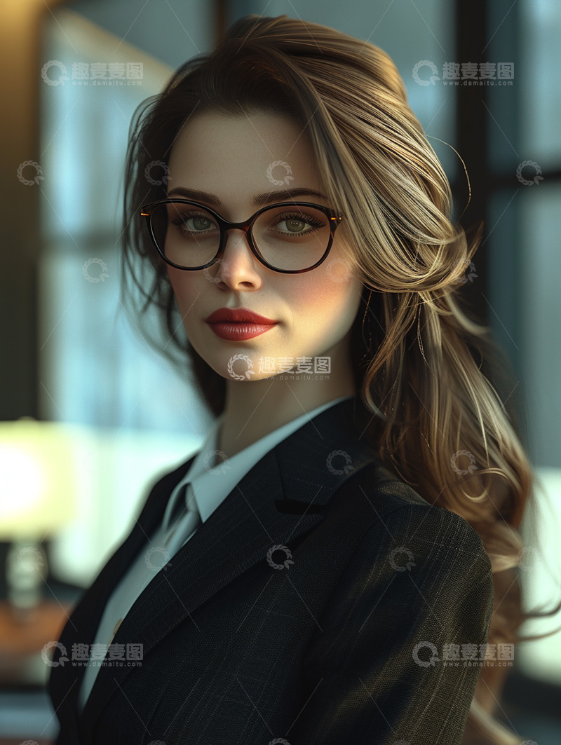 高清大图下载【趣麦麦图】一个穿西装的商务女性