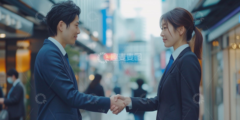 高清大图下载【趣麦麦图】商务合作人物实拍