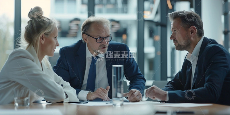 高清大图下载【趣麦麦图】办公室内商务人物开会