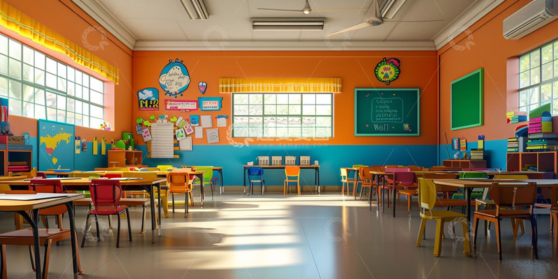 高清大图下载【趣麦麦图】教室室内场景图