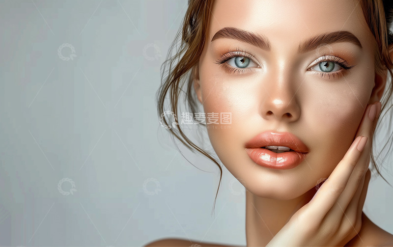 高清大图下载【趣麦麦图】美丽女人半身美容模特摄影图