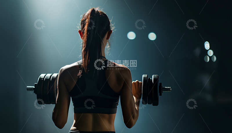 高清大图下载【趣麦麦图】女子健身举重AI摄影图