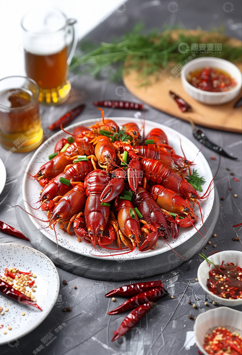 高清大图下载【趣麦麦图】辣炒麻辣小龙虾AI摄影图