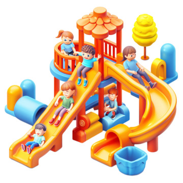 卡通滑滑梯场景