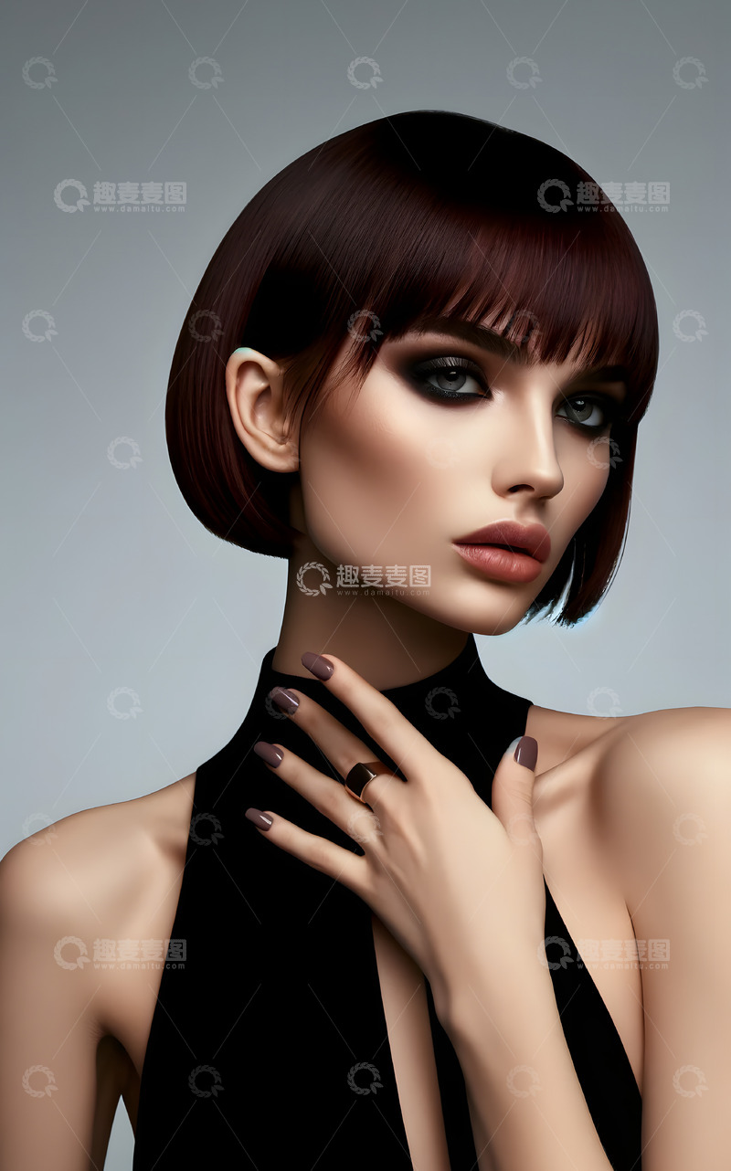 高清大图下载【趣麦麦图】发型女模特AI摄影图