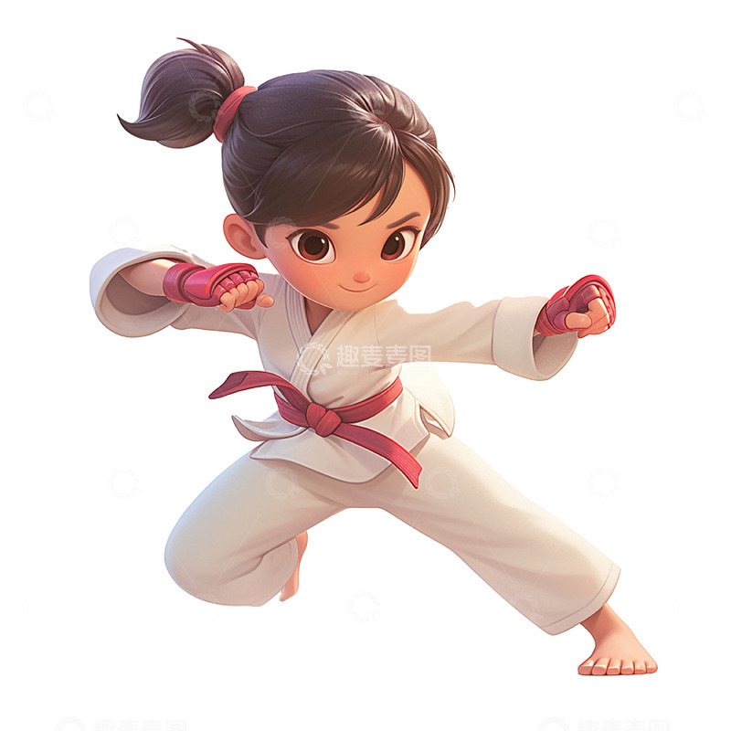 高清大图下载【趣麦麦图】卡通可爱拳击女孩
