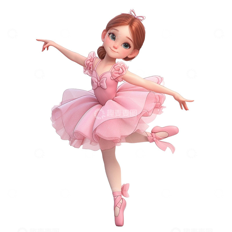高清大图下载【趣麦麦图】粉色芭蕾女孩