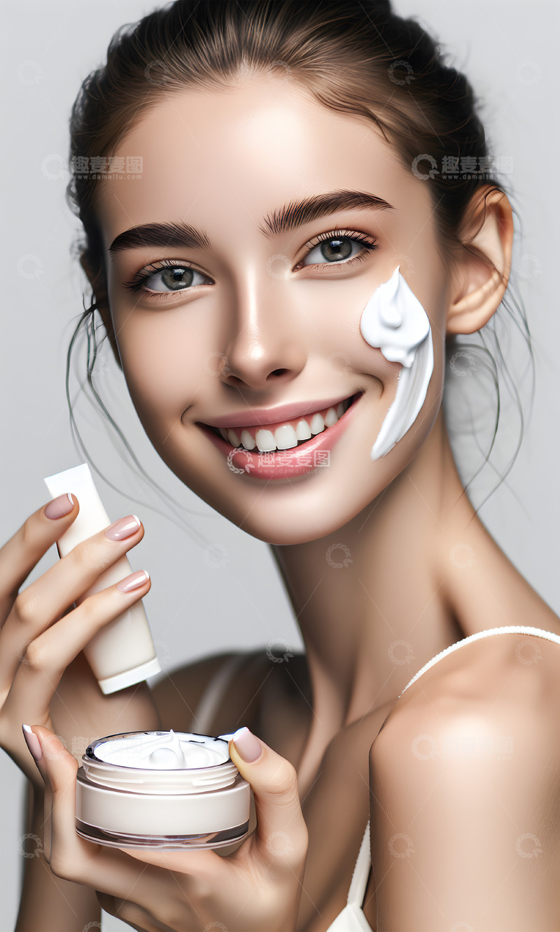 高清大图下载【趣麦麦图】美容护肤产品广告模特AI摄影图