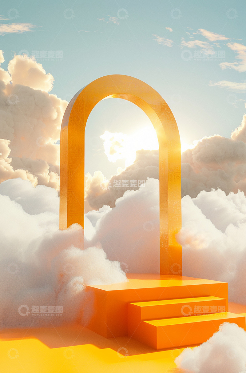 高清大图下载【趣麦麦图】618云朵电商展示台