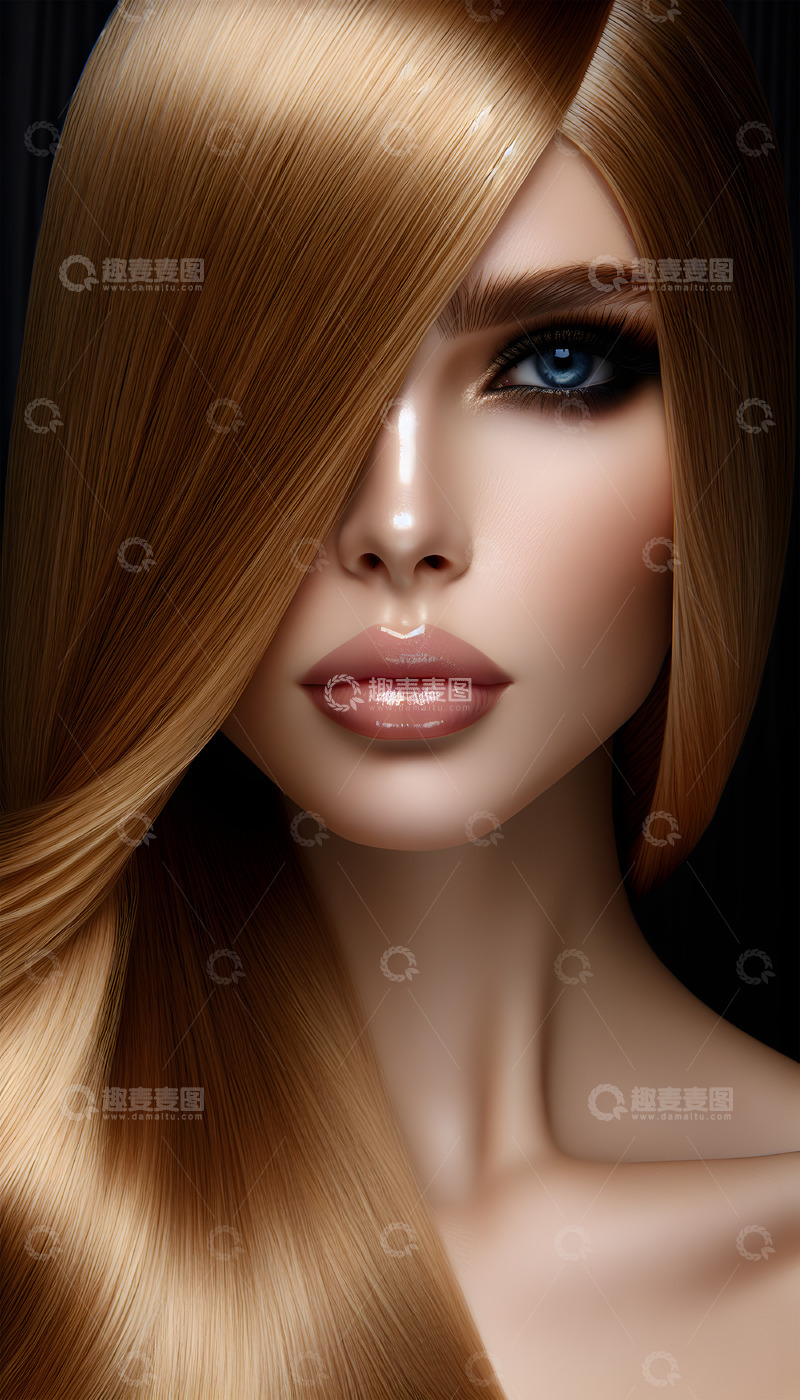 高清大图下载【趣麦麦图】发质顺滑的发型模特AI摄影图
