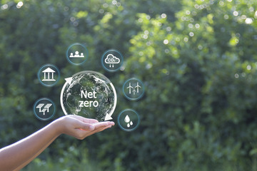 手中捧着的自然生态环境气泡