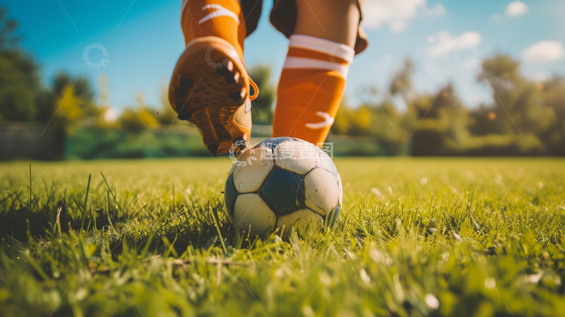 高清大图下载【趣麦麦图】正在踢足球的运动员