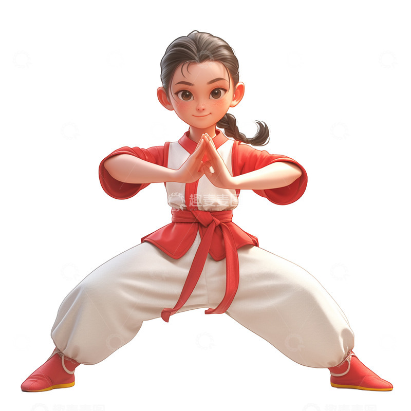 高清大图下载【趣麦麦图】卡通武术女孩人物