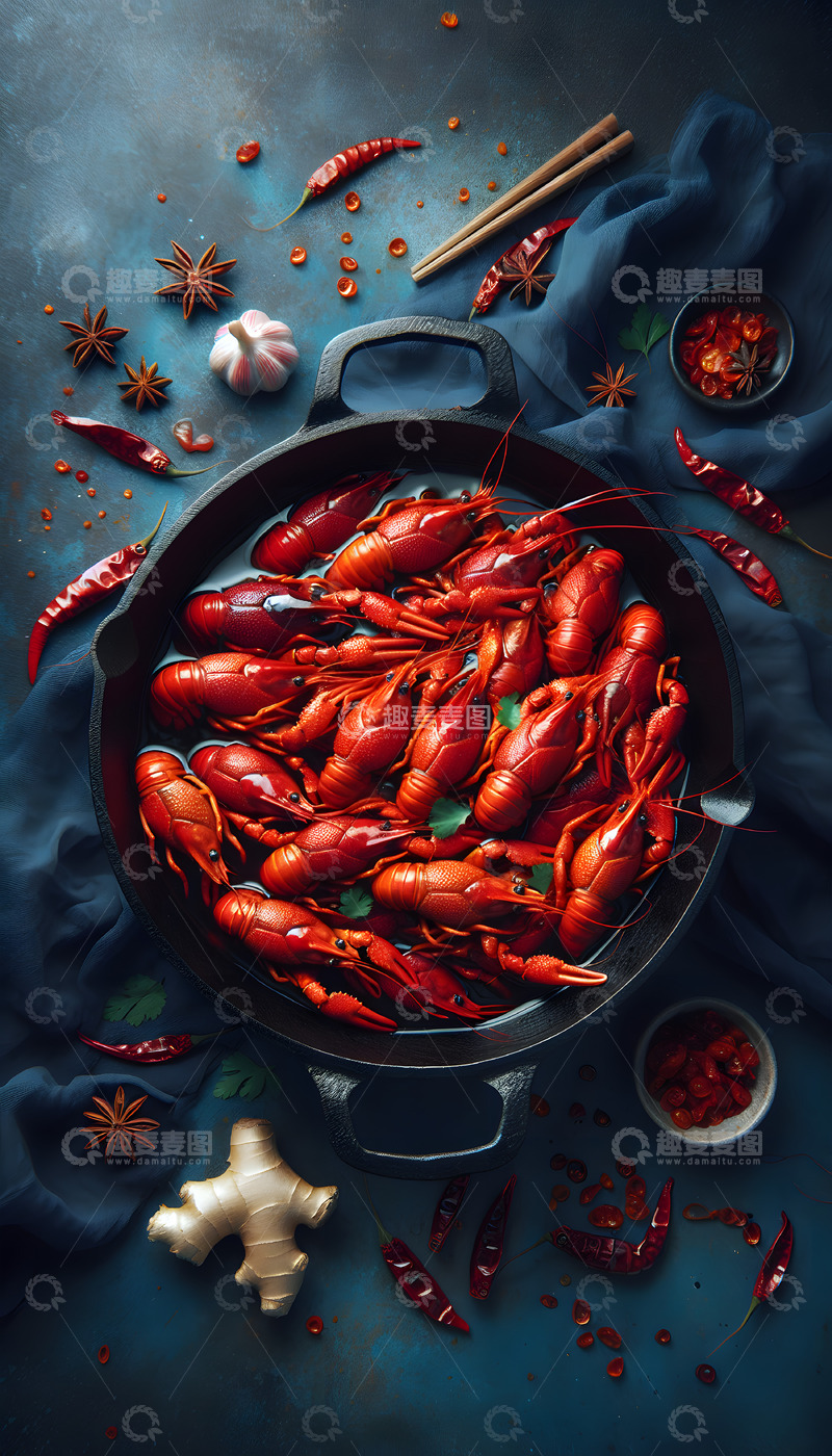 高清大图下载【趣麦麦图】美食小龙虾AI摄影图素材