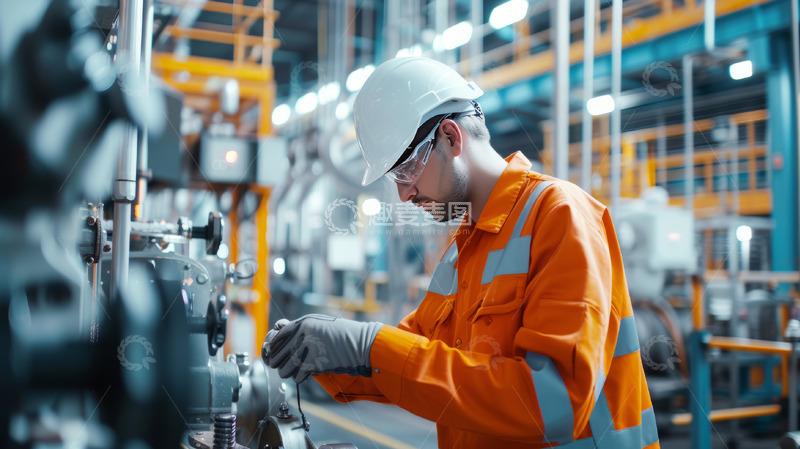 高清大图下载【趣麦麦图】一个工人在车间工作