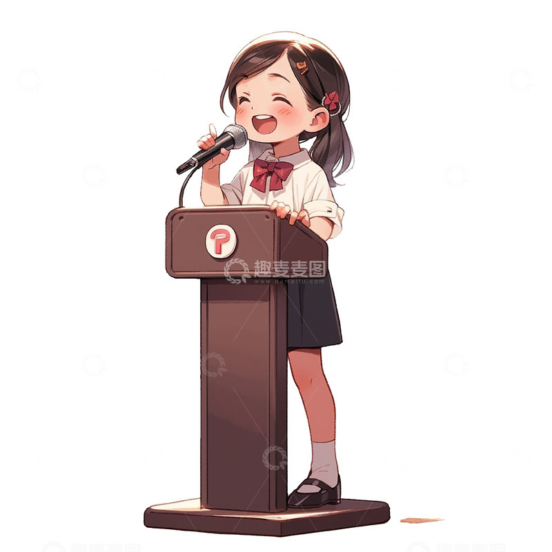高清大图下载【趣麦麦图】培训班口才演讲女孩