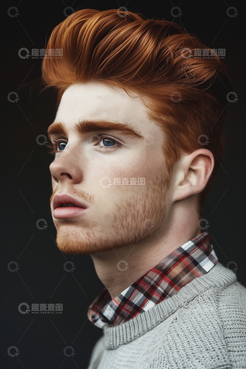 高清大图下载【趣麦麦图】男士发型美发模特AI摄影图
