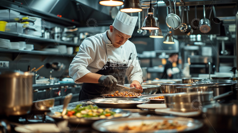 高清大图下载【趣麦麦图】厨房厨师烹饪餐厅