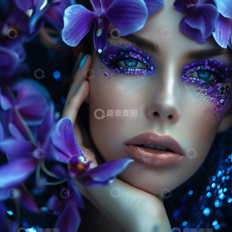 高清大图下载【趣麦麦图】美妆产品宣传模特AI摄影图