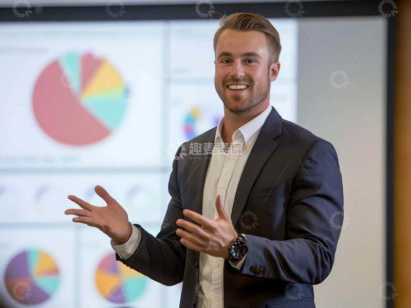 高清大图下载【趣麦麦图】会议讲解分析数据的商务男性