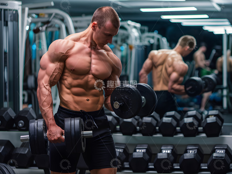 高清大图下载【趣麦麦图】满身肌肉的举重训练的人物AI摄影图