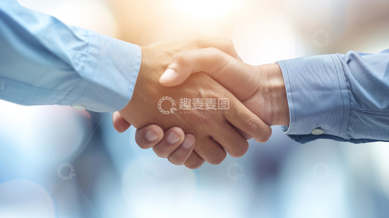 高清大图下载【趣麦麦图】商务衬衫男性握手摄影图