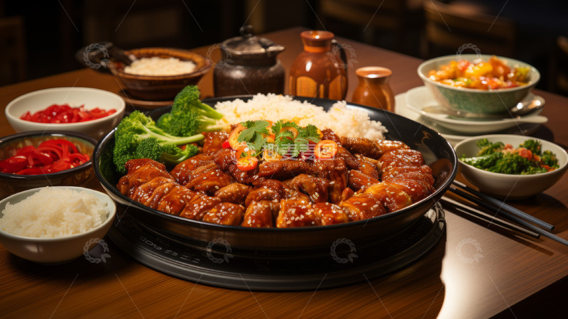 高清大图下载【趣麦麦图】美味红烧排骨饭