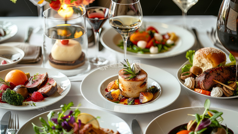 高清大图下载【趣麦麦图】丰富的西式晚餐