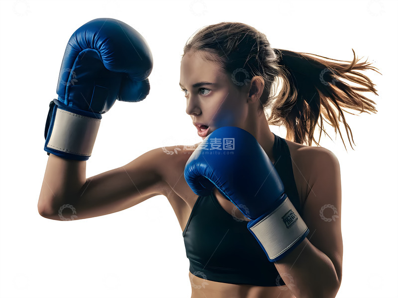 高清大图下载【趣麦麦图】正在打拳击的动感人物AI摄影图