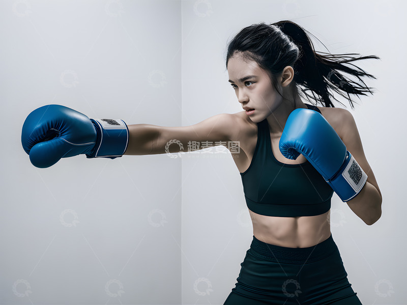 高清大图下载【趣麦麦图】进行拳击比赛的人物摄影图
