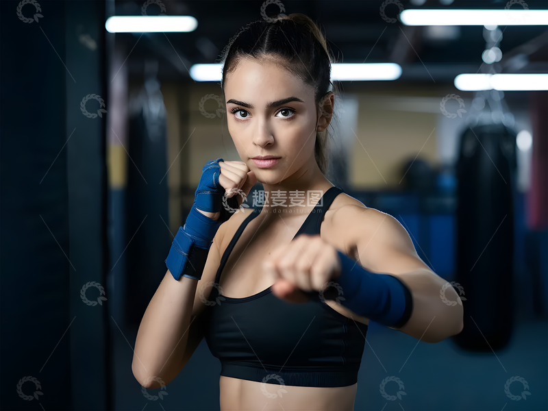 高清大图下载【趣麦麦图】练拳击的人物AI摄影图