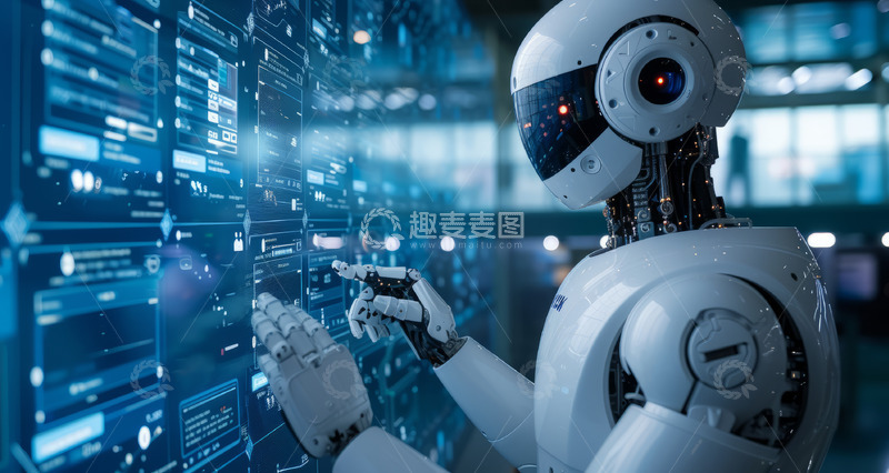 高清大图下载【趣麦麦图】机器人在触摸数据