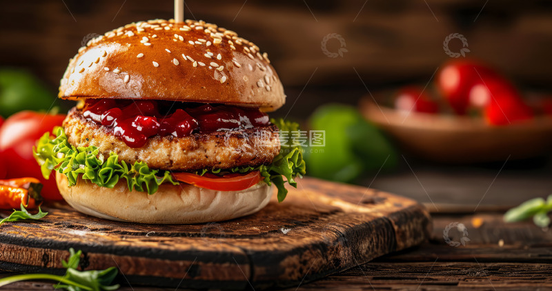 高清大图下载【趣麦麦图】美味牛肉汉堡食物
