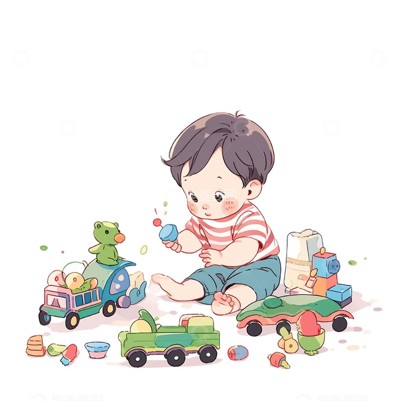 高清大图下载【趣麦麦图】卡通玩玩具男孩