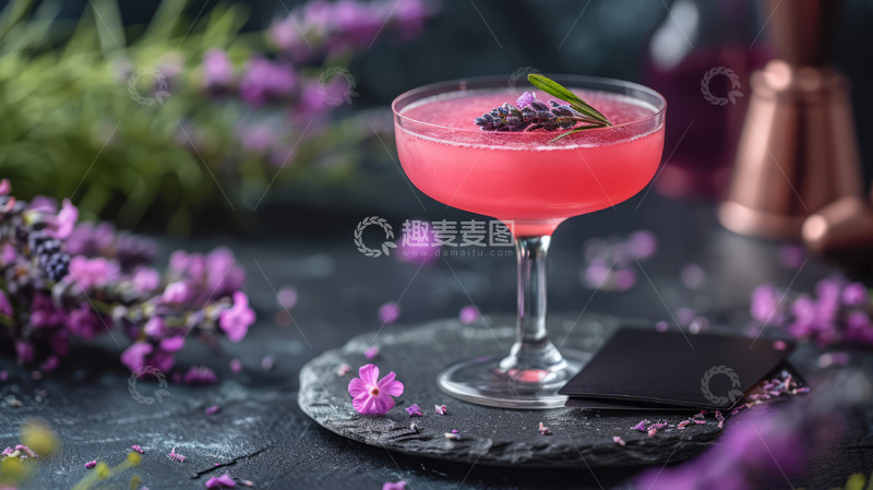 高清大图下载【趣麦麦图】红色鸡尾酒草莓饮料