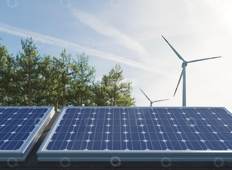 高清大图下载【趣麦麦图】3d太阳能面板项目节能