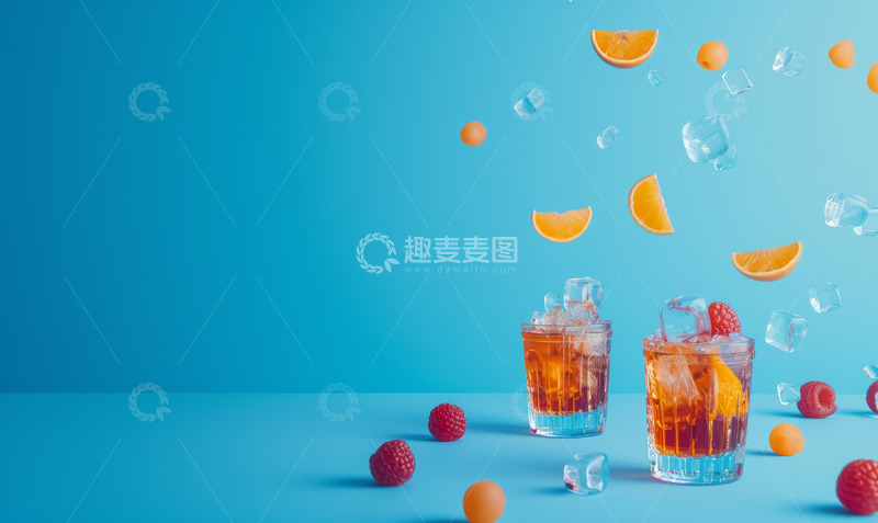 高清大图下载【趣麦麦图】夏日柠檬茶背景