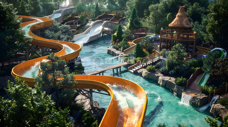 高清大图下载【趣麦麦图】水上乐园背景景观