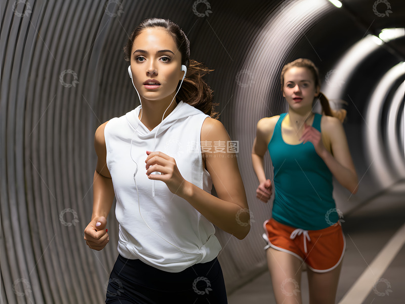 高清大图下载【趣麦麦图】年轻女人跑步AI摄影图