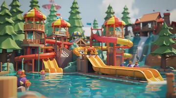 水上乐园背景摄影卡通