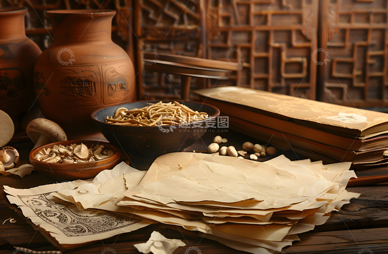 高清大图下载【趣麦麦图】中医药背景摄影图