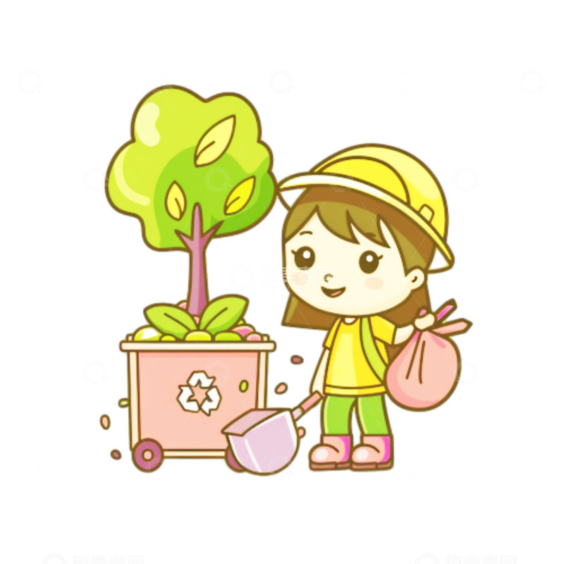 高清大图下载【趣麦麦图】低碳环保垃圾分类